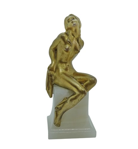 Art deco bronze - bronze, sitting