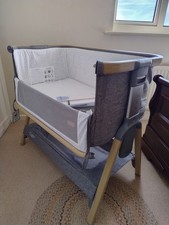 Tutti Bambini Cozee Bedside Crib, Oak and Charcoal Cot
