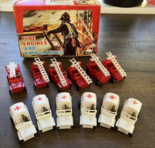 Jeep Fire Engine Ambulance HO/OO Vintage Hong Kong 12 Vehicles in Retail Box 70s