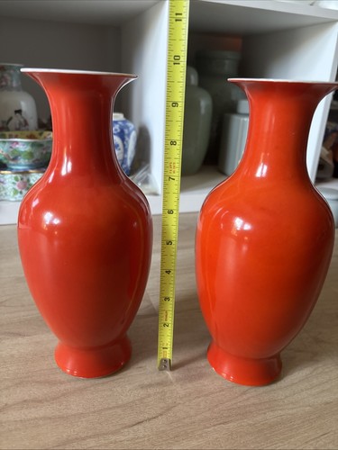 Pair chinese porcelain red - of,
