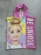 Girls Barbie Hooded Towel Poncho