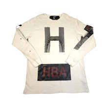 Hood by Air Shirt Mens MEDIUM white Thumb mark graphic Long Sleeve HBA Size M