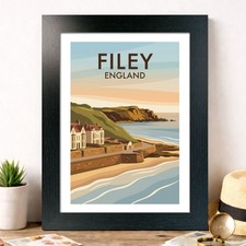 Filey england travel - england, poster