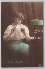 Pretty Lady with letter and