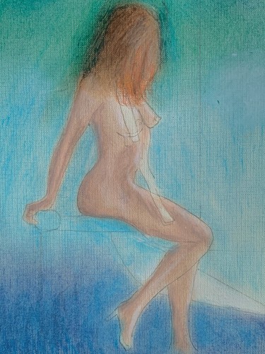 Beautiful woman oil pastel - beautiful,