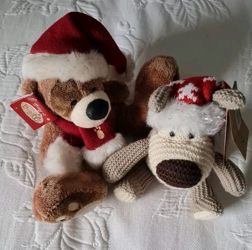 Pair xmas boofle teddies - of,