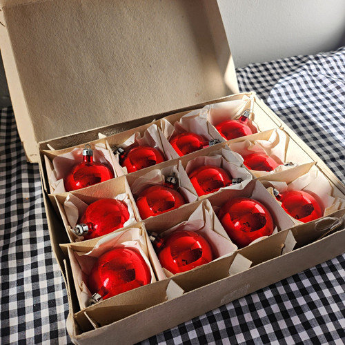 Set vintage red glass - of,