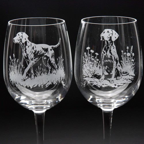 Weimaraner dog crystal wine - weimaraner,