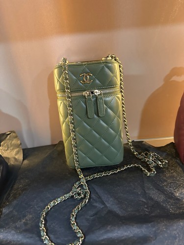 Chanel phone case lamb skin
