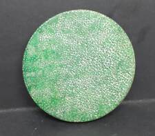 Unusual Vintage CLEFF Powder Compact Jade Green Stone Mosaic Shagreen Effect Uni