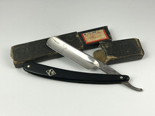 Antique straight razor cut throat Puma solingen no22 boxed 1930s german