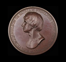 1805 ADMIRAL NELSON DEATH AT THE BATTLE OF TRAFALGAR 54mm MEDAL - BY WEBB