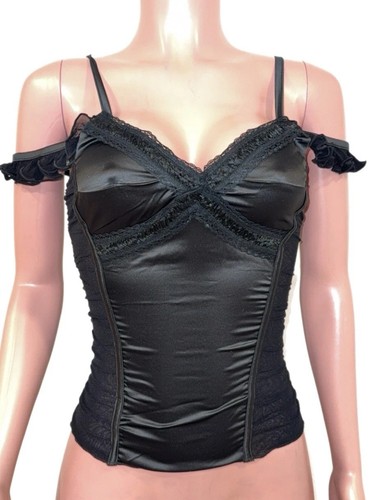 Black satin stretchy y2k - black,