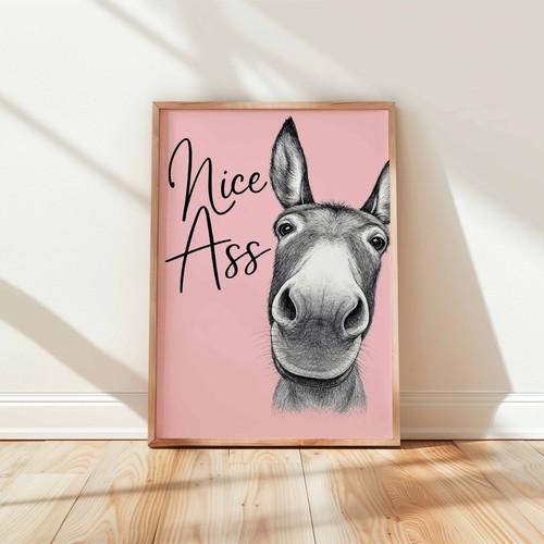 Funny donkey wall - funny, art