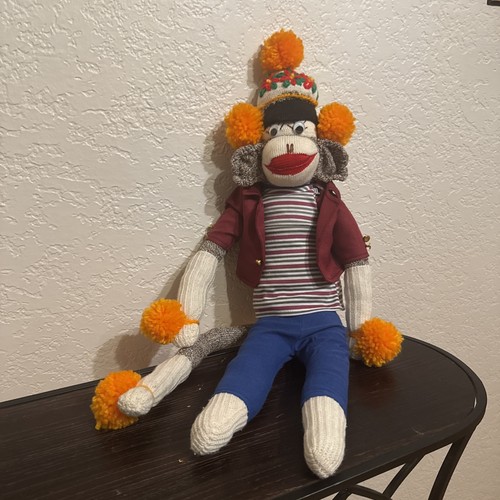 Handmade sock monkey doll - doll, folk