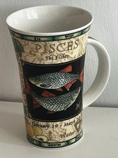 Dunoon Zodiac Pisces The Fishes Large Fine Stoneware Mug Jack Dadd Scotland 