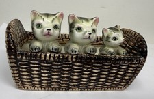 Vintage 3 Kittens Basket