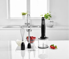 Black Glossy 3 In 1 Hand Blender 300W 2 Speed st stel blade 600ml Bowl Debranded