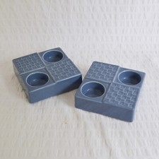 Vintage Wedgwood Weekday Weekend Tealight Holders, Two Square Double Candles