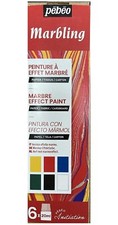 Pebeo Marbling Paint Ink Initiation Starter Set 6 x 20ml Bottles For Card Fabric