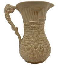 Art Deco Arthur Wood Pottery Jug Pitcher Vase Garden Wall Cream Beige Floral