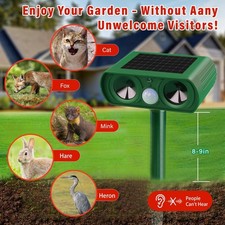 Ultrasonic Solar Cat Dog Repeller Fox Pest Repeller Deterrent Repeller Garden