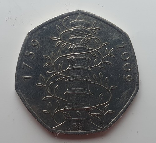 2009 kew gardens 50p coin - kew, –