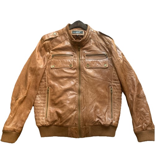 Black rivet leather bomber - black,