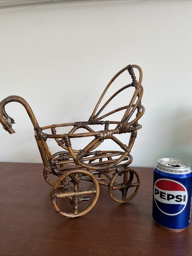 Wicker cane dolls pram - dolls,