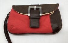 STORM - LADIES PURSE, VGC, LEATHER & CANVAS WITH WRIST STRAP