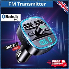 Bluetooth FM Transmitter Car Kit MP3 Player USB Charger Handsfree Adapter UK