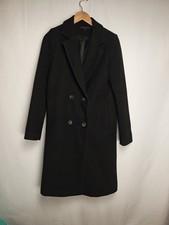 Emma Willis Women's 8 Tall 8T Coat Wool Black Trench Peacoat Black 