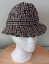 Harris Tweed Trilby Hat Brown