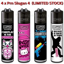 4 Clipper Lighters NAUGHTY