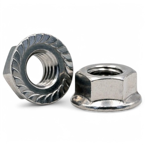 Serrated flanged nuts steel - serrated,
