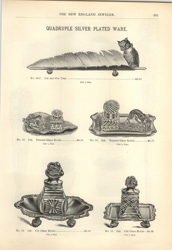 1894 paper figural - owl, ink