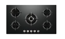 Cookology 5 Burner 90cm Gas on Glass Hob with Wok Burner - Black GGH906BK
