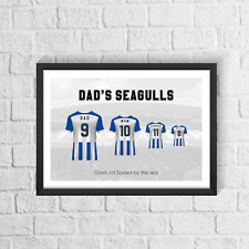Personalised Brighton & Hove Albion Family Football Shirt Print | Fathers Gift