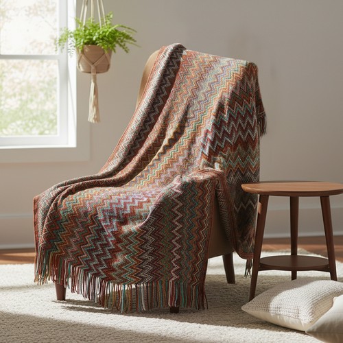 Bohemian knitted throw - throw, blanket