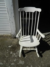 white painted wooden rocking chair
