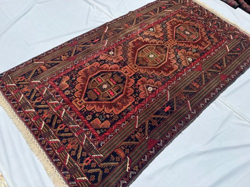 Brown afghan baluchi vintage - afghan,