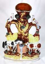 Antique Staffordshire Spill Holder Known as ' The Good Companions'  c. 1860