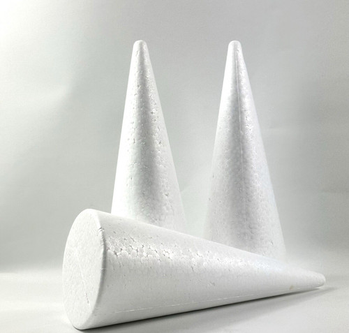 White cone polystyrene plastic - cone,