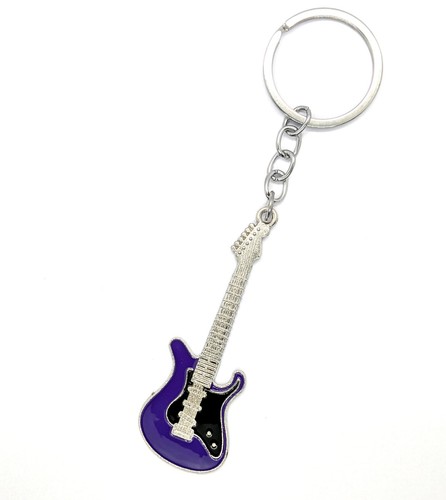 Purple electric guitar - purple, keyring