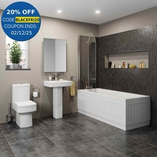 Bathroom Suite Toilet Basin Sink Full Pedestal 1700 Single Ended Bath Modern