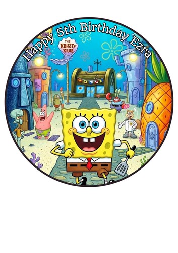 Spongebob birthday cake - birthday,