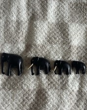 4x Carved Ebony Elephant