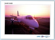 Japan Postcard SAAB 340B JAC Japan Air System Airplane Sunset c1950's Vintage