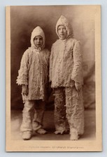 Children RPPC: Two Boys In Rabbit Skin Suits. Liverpool Studio. Unposted.
