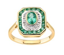 9ct Yellow Gold Emerald &